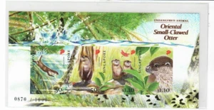 Singapore 2011 Endanger Animal -Clawed Otter Collector's Sheet impref MNH - Picture 1 of 5