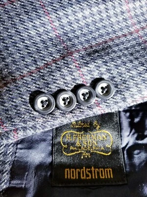 42R H Freeman Lona Completa Rojo/Azul Ventana Cuadros Chaqueta Abrigo Deportivo Lana Tweed Foto 1 de 4