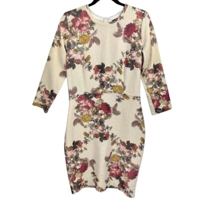 Vestido Zara Floral Manga 3/4 Hasta la Rodilla Talla Grande Femenino Cottagecore Foto 1 de 4