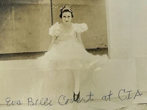 Vintage Photo Beautiful Woman Girl Ballet Dancer Ballerina Identified Eva Belle - Picture 1 of 3