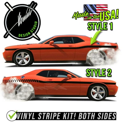 Gráficos de rayas laterales de carreras para Dodge Challenger 2008-2014 2015-2023 Foto 1 de 4