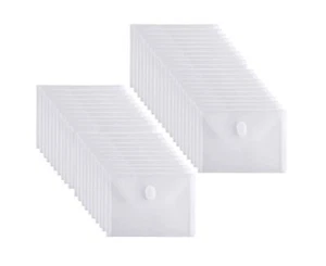 5x7 Small Plastic Envelopes Hook Loop Closure Receipt Storage Holder 40 Pack - Picture 1 of 6
