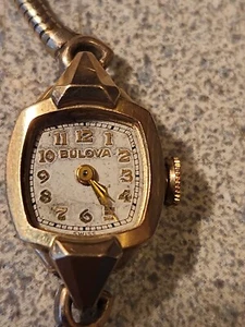 Vtg Bulova Ladies 17J 10KGF Mechanical Wrist Watch - Picture 1 of 5