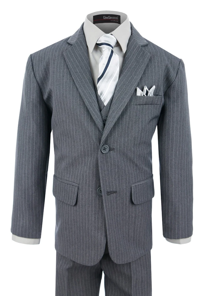G220 Gino Giovanni Niño Formal 2 Botones Rayas Ropa de Vestir Conjunto Traje Foto 1 de 1