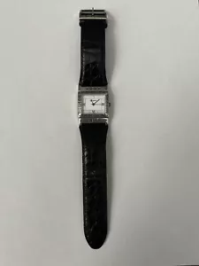 Brighton Plymouth Watch Reversible Black Brown Leather Silver Needs Battery - Picture 1 of 5