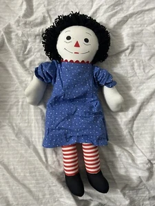 Vintage Gerda Shull Large 26” RAGGEDY ANN Doll Black Hair in Pretty Blue Dress - Picture 1 of 5