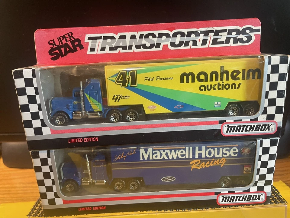 91-93 MATCHBOX 1/64 STAR TRANSPORTERS NIP STERLING MARLIN/PHIL PARSONS RARO DIFÍCIL DE ENCONTRAR Foto 1 de 4