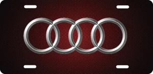 AUDI LOGO LICENSE PLATE FOR AUTO 12X6 ALUMINUM 3 - Foto 1 di 1