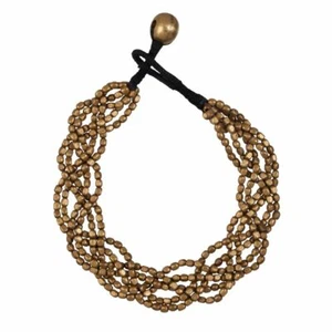 81stgeneration Goldton Messingklein Geflochtene Twist Oval Korn Armband - Bild 1 von 3
