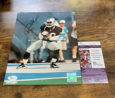 Foto autografiada a color 8x10 de Desmond Howard Oakland Raiders con JSA #R02476 Foto 1 de 4