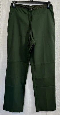 Pantalón Mujer VERSAILLES Talla 12 Verde Frontal Cremallera Cordón Nylon NUEVO (hh98) Foto 1 de 4