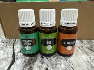 Young Living Essential Oils 15 ml Lime Eucalyptus Radiata Cedarwood New/Sealed - Picture 1 of 4