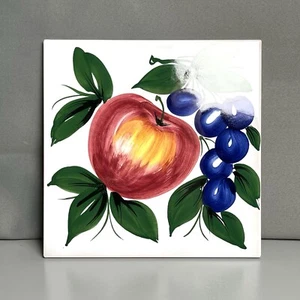 Cotto Petrus Italiana Italian Hand Painted Ceramic Tile Fruit Design 8x8" - Picture 1 of 14