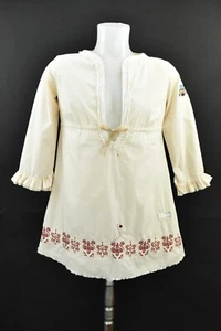 ODD MOLLY Women`s Shirt Dress Round Neck 3/4 Sleeve 100% Cotton Beige Top Size 1 - Picture 1 of 12