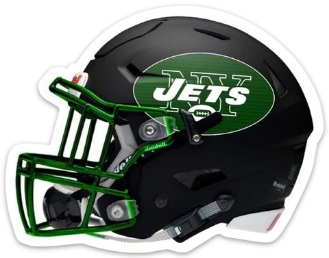 New York Jets Football Helmet w/ logo type Die-Cut MAGNET Cover
