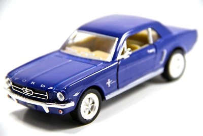 Coche de juguete modelo fundido a presión Ford Mustang 1964 1/2 Kinsmart 5" 1:36 azul Foto 1 de 4