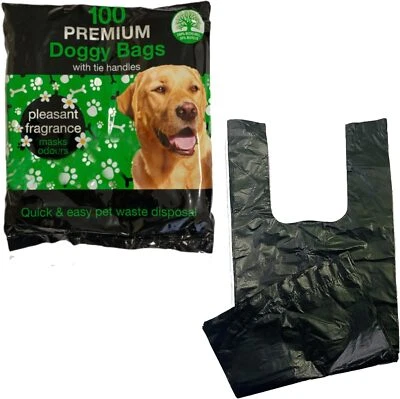 TIDYZ Doggy Bags Extra Strong Dog Puppy Poo Waste Easy Tie Scooper Poop Lemon Scented