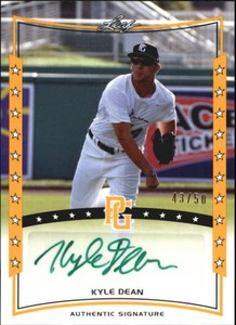 2014 Leaf Perfect Game Showcase Autographs Gold #AKD1 Kyle Dean /50