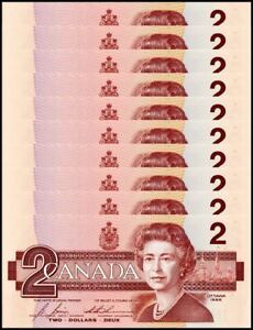 Canada 2 Dollars, 1986, P-94c, Unc X 10 Pcs