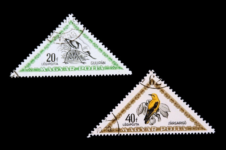 Hungarian Stamps / 1952 /Air Mail /Birds /  Set of 2 used - Изображение 1 из 1