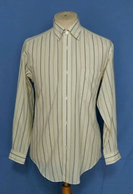 Camisa masculina manga longa vintage ISSEY MIYAKE DESIGN STUDIO listras algodão M - Imagem 1 de 4
