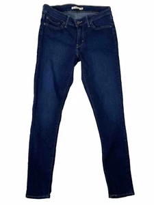 Pantalones de mezclilla ajustados de tiro bajo ajustados para mujer Levi's 711 lavado oscuro talla 28 - Imagen 1 de 17