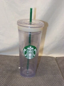 STARBUCKS COFFEE VENTI 24oz PLASTIC CUP W/LID AND STRAW*FREE SHIP - Picture 1 of 5