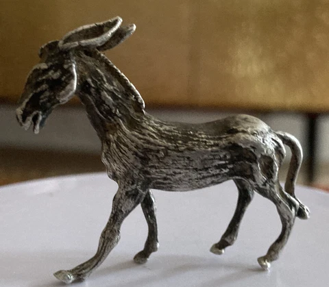 Rare Vintage Cartier Sterling Silver Miniature Donkey Mule Figure Sculpture Cover