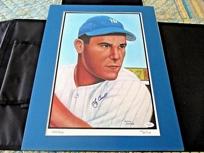 YOGI BERRA MVP WSC NEW YORK YANKEES HOF SIGNED AUTO GERRY DVORAK L/E LITHO JSA - Image 1 of 3