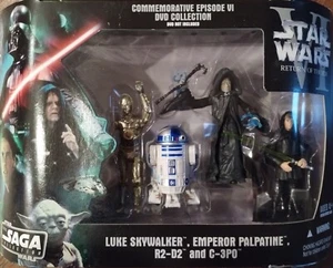 Hasbro Star Wars 2006 Saga Sammlung ROTJ Figuren Set Luke, R2, C3PO, Palp. Neu - Bild 1 von 3
