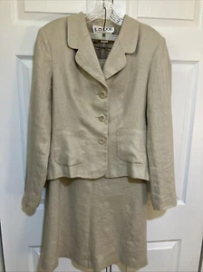 JG Hook Womens Linen Blazer Skirt Set Size 10 - Picture 1 of 15