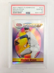 2021 Topps Finest Flashbacks Rifrattore Argento Nolan Ryan #217 PSA 10 - Foto 1 di 3