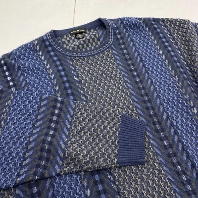 Cotton traders Sweater Men 2XL 3D Chunky Blue Cosby 80's 90's Y2K biggie Hip hop - Image 1 of 4
