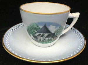 1 Cup Saucer Set Bing Grondahl Osterlars Kirke Church House BIG36 Buildings - Picture 1 of 6