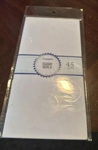 BRAND NEW Geographics In Pack. 45 Clear Circular Seals. 1.25”, 3.2 cm. - Picture 1 of 6