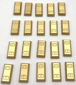 Lego 20 New Metallic Gold Minifigure Utensil Ingot Bars Parts - Picture 1 of 1