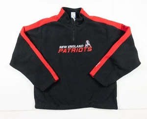 Vintage New England Patriots Sweater Mens Large Black Fleece 1/4 Zip NFL Y2K - Picture 1 of 12
