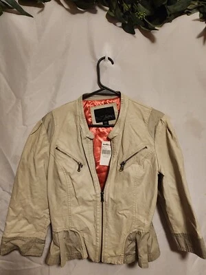 Chaqueta Bke Hebilla Daytrip boho manga 3/4 imitación cuero cremallera nueva con etiquetas Foto 1 de 4