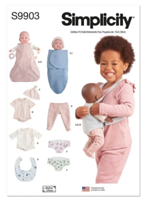 Simplicity Sewing Pattern 9903 Doll Clothes Accessories to fit Dolls 15" 38cm - image 1 of 4
