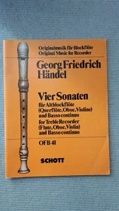 SCHOTT OFB 41 Händel, Georg Friedrich - 4 Sonaten aus op.1 - für Altblockflöte - Bild 1 von 1