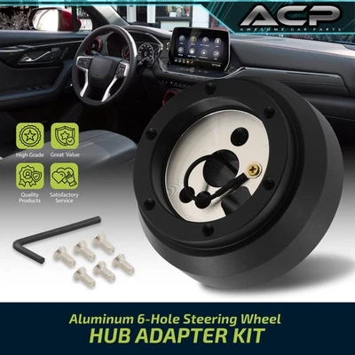 Kit adaptador cubo volante liberación rápida 6 pernos para Jeep CJ5 CJ6 CJ7 Cherokee Foto 1 de 4
