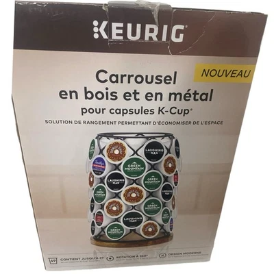 Keurig - Madera y alambre 49 K-Cup cápsulas de café de una sola porción carrusel giratorio - Bl... Foto 1 de 4