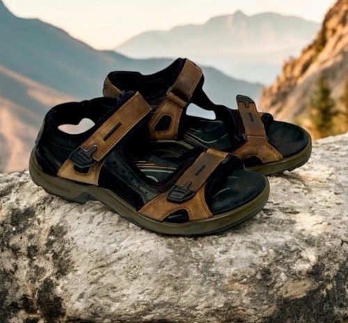 Sandali Ecco Yucatan pelle marrone escursionismo passeggio uomo taglia EU 42 US 9