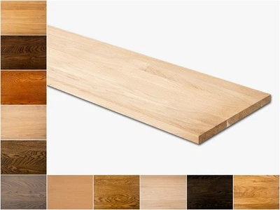 Scaffale rovere A/B 20 mm DL, trattamento finale a scelta, mensola a parete, gradino - Immagine 1 di 4