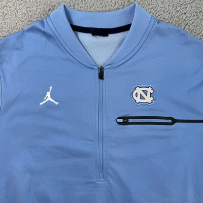 UNC Tarheels Air Jordan Shirt Mens S Blue Nike Dri-Fit 1/4 Zip Pullover - Image 1 of 4
