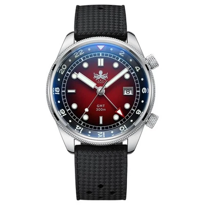 Phoibos Eagle Ray GMT 300m PX023E – Rosso- Rich Watch House - Image 1 of 4