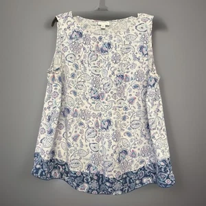 J Jill Sleeveless Rayon Paisley Floral Summer Top Tank Size XL Flowy Soft *READ - Picture 1 of 11