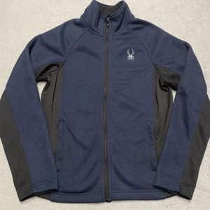 Spyder Full Zip Jacket Womens Small Blue Knit Pockets Outdoors Hiking Gorpcore - Picture 1 of 8