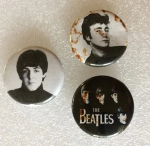Alfileres Beatles vintage, alfileres dispersos de 1", juego de 3 piezas, muy buenos - Imagen 1 de 2