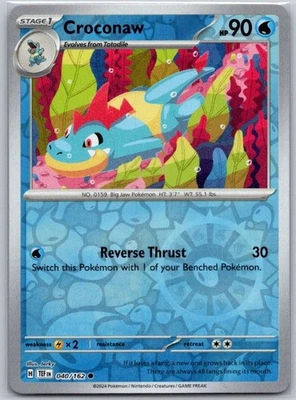 Croconaw 040/162 Reverse Holo SV05: Temporal Forces NM - Image 1 of 2